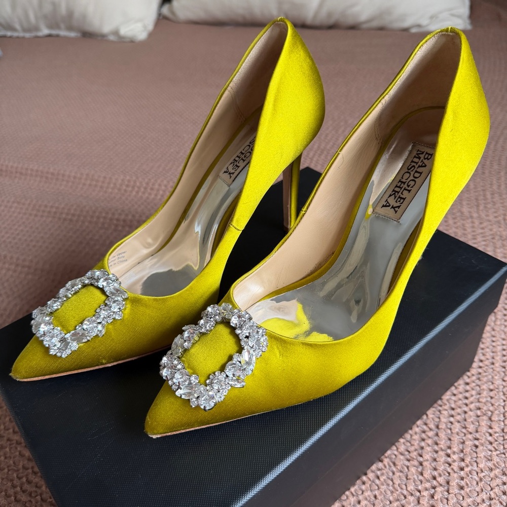 Badgley Mischka Cher Heels with Crystal Buckle